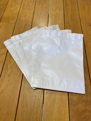 White Foil Zip Lock Bags 5 pack